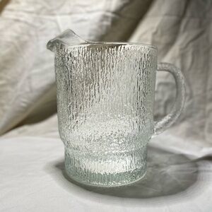 Indiana CRYSTAL ICE Pitcher Tree Bark Textured Glass